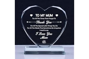 CUTYWOOD Gifts for Mum, Unique Crystal Engraved Mum Gift from Daughter Son, Mum's Birthday for Her, Present for My Best Mama on Christmas Valentines Mothers Day