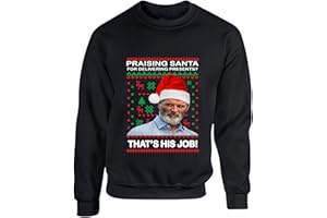 GENERIC Praising Santa For doing his job Keane Roy Christmas Jumper Xmas Funny Jokes Humour Football lovers Man United Gifts Unisex kids adults Sweatshirt