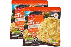VEENAS Haldiram's Gobi Paratha | 400G | Cauliflower Paratha | Cauliflower Stuffed Flatbread | Spiced Grated Cauliflower Filling | Breakfast Food |Ready to Eat | 100% Fresh | Indian Origin (Pack of 2)