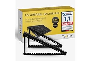 Avoltik Support de panneau solaire - support pour panneaux solaires en aluminium robuste - Support de toit pour panneaux solaires avec kit de montage (1, 45 pouces (114 cm))