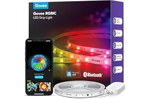 Govee LED Strip Light 10m, RGBIC Smart LED Light Strip Bluetooth APP Control, DIY Color Changing, Music Sync, for Bedroom Kitchen Party Home Decor, Not Support WiFi