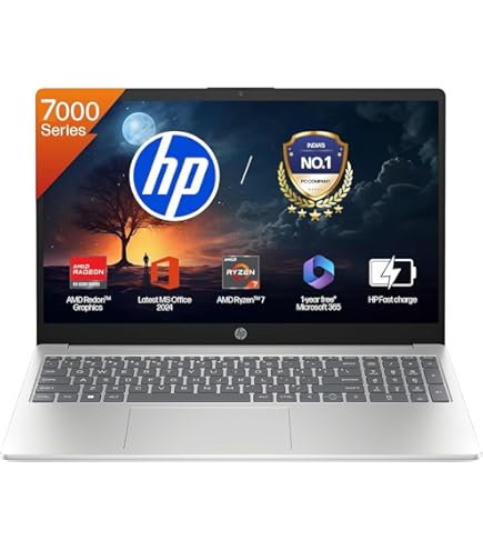 m　40点 HP 15, AMD Ryzen 7 5825U (16GB DDR4, 512GB SSD) FHD, Anti-Glare
