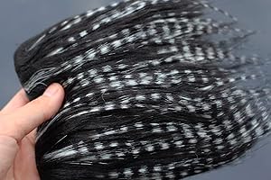Tigofly Furabou Craft Fur - 2 unidades de 20 x 10 cm, color negro y blanco, fibra sintética suave, hecha a mano, material para atar pesca con mosca