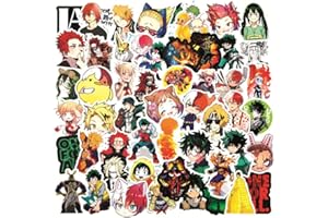 KOWASO Autocollants My Hero Academia Anime 100 pour valise Skateboard ordinateur portable bouteilles d'eau voiture adolescents garçons filles décalcomanie autocollant étanche