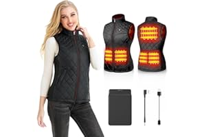 Kintiwe Beheizbare Weste, Beheizte Weste Damen Heizweste mit 12000mAh Powerbank, Beheizbare Jacke Heizjacke Wärmeweste mit 5 Heizzonen