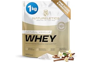 ‎NATURELETICS NATURELETICS VANILLE 1kg - Natürliches Premium Whey Protein aus Deutschland ohne Zusatz von Zucker, Süßstoffe, Aspartam & Sucralose - kohlenhydratarm – 22,6 % BCAA – reines Eiweißpulver
