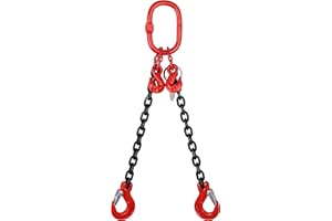 LIFTINGEAR 2 tonne 7mm 2 Leg Lifting Chain Sling Rigging With Latch Hooks (1mtr)
