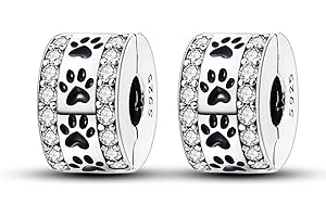 Parmuz Clip Spacer Charm for Bracelet 925 Sterling Silver Pave Cubic Zirconia Clip Lock Spacer Stopper Charm Bead Star Moon Evil Eye charms Jewelry Gift for Woman