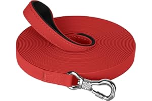 X XBEN Lunghina 10 Metri, Guinzaglio Gommato per Cani Con Maniglia Imbottita, Impermeabile, Moschettone, Resistente Adatto per Tutti i Cani