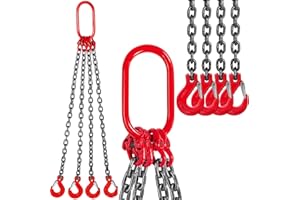 VEVOR Mophorn Chaîne de Levage de Poids à 4 Pieds Élingue en Acier Allié 1 m Diamètre Chaîne 8 mm Capacité Charge 4 T Élingue de Chariot Élévateur Chaîne, Exploitation Minière des Ports de Construction G80