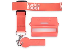 NIFTYSO Premium Buckle Robot Seat Belt Cover Guard With Release Key & Lanyard - Helps Keep Kids & Disabled Adults Safely Buckled Up - Universal Fit For Peaceful Auto Journeys – Strong Safe Durable (Red)