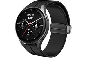 Blueshaweu 18mm 20mm Armband Kompatibel Für Hama Smartwatch 8900 1,32“ / 8900 1,43", Weiches Silikon Dual Magnetisch Einstellbar Armbänder Kompatibel mit Hama 8900 Smartwatch