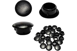 Ctyjia 25 Pièces Cache Trou en Plastique 10mm, Bouchon Trou Vis Meuble Noir pour Armoires Meubles Étagères