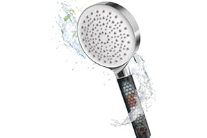 Newentor Głowica prysznicowa, wysokociśnieniowy filtr głowicy prysznicowej z 6 trybami zasilania głowic prysznicowych zwiększających nacisk na twardą wodę jonowa głowica prysznicowa zawiera dodatkową zamienne głowice prysznicowe koraliki