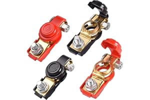 JIZZU 4 Stück Batterieklemmen mit Schnellverschluss, Polklemmen Autobatterie 12v, Autobatterie Schnellklemmen Steckverbinder 12v/24v/48v für Caravan Batterieanschluss, Auto, Fahrzeug, Wohnmobil