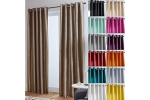 John Aird Luxury Faux Silk Fully Lined Eyelet Curtains (Mocha, 168cm Width x 183cm Drop (66"x72")