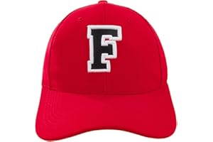 4SOLD Unisex Jungen Mädchen Mütze Baseball Rot Cap Marineblau Hut Kinder Kappe Alphabet A-Z Gestickt in der EU