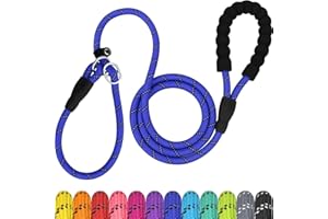 TagME Reflectante Correa Perro Adiestramiento,Correa Retriever,Correa de Entrenamiento,Correa Ajustable Perro Medio,Ø10mm x 185cm,Azul Marino