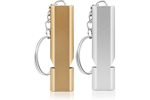 ZUOQIANG 2 Pack Silbato Supervivencia, Silbato Emergencia, Silbato Arbitro, Doble Tubos High Decibel Silbido, con Llavero, para Entrenamiento de Mascotas, Supervivencia en Camping, Senderismo