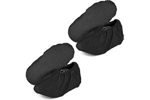 MELTU 2 Pairs Reusable Shoe Covers, Non-Slip Washable Overshoes, Waterproof Boot Covers, Dustproof Overshoes for Household