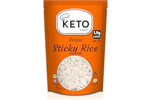 Keto Chef Free-from Sticky Rice - Konjac Rice Instant, Shirataki, Suitable for Vegans, Low Calories, Low Carbs, Keto Friendly Food | Ready to Eat (200g)
