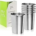 Robin Goods® 6x stainless steel drinking cups - stainless steel cups - camping cups 250 ml - travel cups shatterproof and BPA-free (006 pieces - silver colored)