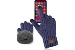 FORVEVO Guantes Termicos Hombre Mujer, Forro Vellon Suave y Calido, Guantes Invierno Hombre Mujer, Guantes Tactiles para Frio, Guantes Vellon Punto