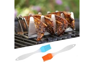 NAUXIU Barbacoa,Parrilla de Acero Inoxidable,Ángulo Ideal para la carne,Asado Indirecto muy Fácil,Máximo Placer al Asar y Cortezas Realmente Crujientes