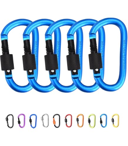 Karabijnhaak Clip D-ring Aluminium Klimmer Lock Ring Key Ring Lock Ring Buckle, Gebruikt voor Outdoor Camping, Vissen, RV Reizen, Rugzak (10 PCS 78mm