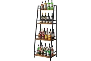 YMYNY 4-nivåers utökat spritställ, trapets vinställ, fristående golv, stor kapacitet barstativ för sprit whisky, vinförvaring