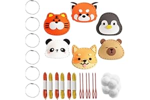 ARROMI Play N Learn Kids' Sewing Kit: Cute Animal Felt Craft Bag for Beginners, Handmade Pendant Material