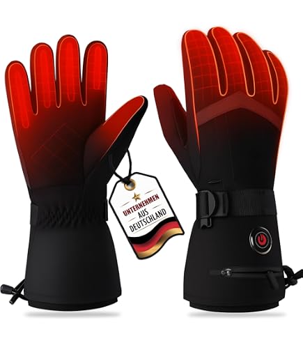 PEARL urban Handschuhe beheizt: Beheizbare Handschuhe mit Akkus, wiederaufladbar, 3 Heizstufen, Gr. XL (Beheizbare mit Akku, Elektrische, Ski) Fashion