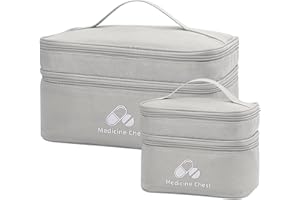 Dzmuero 2 Pieces First Aid Kit Bags, Empty Emergency Bags, Waterproof Portable, Large Capacity, Medicine Storage Bag for Home, Office, Travel, RVs, Fashionable