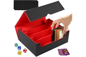 Steharlly Deck Box pour cartes Magic The Gathering, boîte de rangement magnétique en cuir synthétique, boîtes de rangement pour cartes à collectionner, boîte pour 1800 cartes + 8 s