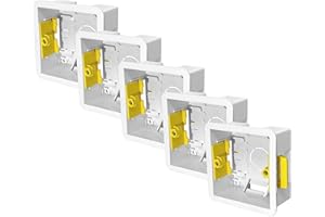 Evoges 1 Gang Dry Lining Back Box 35mm | Fast-Fit Electrical Wall Box for Plasterboard (5)