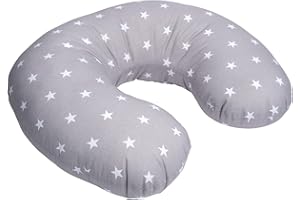 FOR LITTLE ONES BREAST FEEDING MATERNITY NURSING PILLOW BABY SUPPORT AMAZING DESIGNS (Stars on grey)