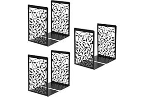 Wintfarm Buchstütze aus Metall (6 Stück) 17x12x9cm, Buchhalter Leseständer,Buchständer für Leseständer Notenständer Bücherstützen für Büro Schule Zuhause Bibliothek (Tengmanbaum)