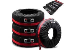 Avutrel 13"-18" Tyre Covers Bags(4-Pcs) Spare Wheel Protection Storage with Location Marking, Waterproof & Dustproof Tyre Storage Bags to Storage Tire, Fit for Large SUV Caravans