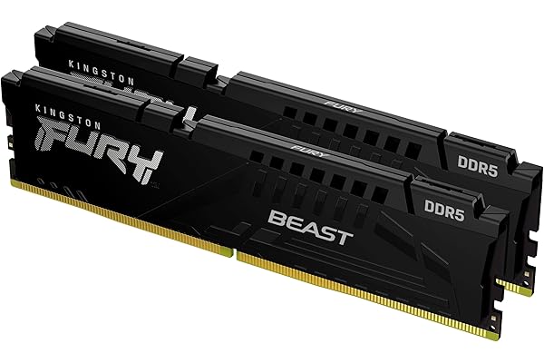 Kingston FURY Beast Noir DDR5 32Go (2x16Go) 6000MT/s CL30 DIMM Mémoire pour PC de Gamer Kit de 2 AMD EXPO et Intel XMP - KF560C30BBEK2-32