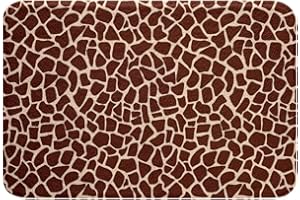 LOUSSIESD Skóra żyrafy mata łazienkowa dla dziewcząt chłopców dzieci zoo zwierzę włosie obszar dywan dywan dywan dywan antypoślizgowy łazienka dywanik mata luksusowa miękkie kudłate wycieraczki do wanny salonu 50 cm x 80 cm