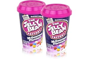 ‎THE JELLY BEAN FACTORY The Jelly Bean Factory - 36 Gourmet Flavours im Cup - 2er Pack (2 x 200 g Cup) - 36 Geschmacksrichtungen - 100% Vegetarisch - Süßigkeiten - Gourmet Jelly Beans - To Go