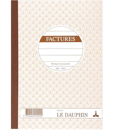 Manifolds Factures - 50 Feuillets Autocopiants - Lot De 5 - Sous Film - Foliotés - Fabrication FR Carnets Factures Numérotés