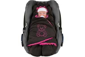 ByBoom - Manta de invierno para bebé, «la original con el oso», universal para capazo de bebé, asiento de coche, por ejemplo, para Maxi-Cosi, Römer, para cochecito, carrito o cuna