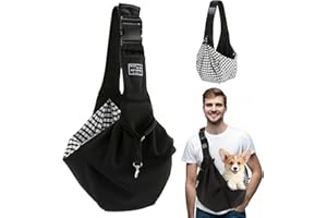 Halinuia Bolsa de transporte para perros pequeños de hasta 7,5 kg, bolsa de transporte para perros ajustable con cuerda de seguridad, bandolera suave y cómoda para pasear actividades al aire libre y