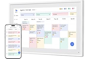 Dragon Touch Calendrier numérique 2025 de 54,6 cm, planificateur mural familial, écran tactile interactif Full HD 1080p, tableau des tâches intelligentes et organisation de la maison, cadeau pour les