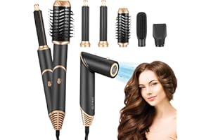 DOEDOEFONG Air Styler 5 IN 1, Spazzola Asciugacapelli Multifunzione Spazzola Rotante per Capelli, Asciugacapelli Air StylerCon Spazzola Lisciante, Ferro Arricciacapelli ad aria Calda, Styling Arricciatura