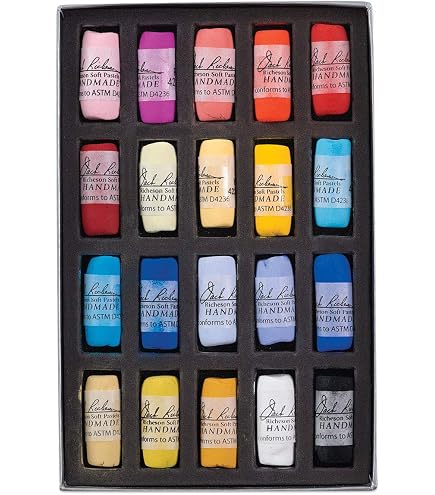 Jack Richeson 20 Piece Color Value Earth Greens Hand Rolled Soft Pastel...