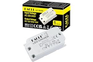 ‎EACLL EACLL LED Trafo AC 240V zu DC 12V 850mA 10W Transformator - 1er-Pack für LED Birnen, Lichtstreifen und Lampen Adapter Treiber Mini Netzteil
