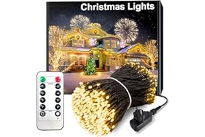 ARKOCHIC 30M Guirlande Lumineuse de Noël, 300 LED Lumières de Noël Intérieur et Extérieure Électrique 8 Modes Etanche Guirlande Décorative pour Maison Sapin Fenêtre Fête Mariage Patio, Blanc Chaud
