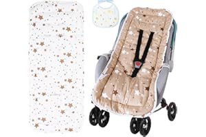 AOGOE Universelle Kinderwagenmatratze, Beidseitig Sitzauflage Weiche Kinderwageneinlage für alle Jahreszeiten, 9 Löcher Bollerwagenmatte kompatibel mit den Meisten Kinderwagen